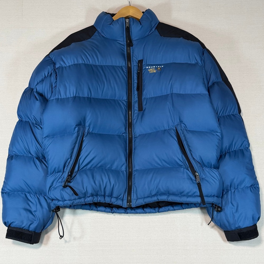 Mountain Hardwear Sub Zero Down Puffer Jacket Blue Black Mens Large Ripstop